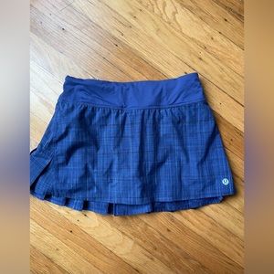Lululemon blue plaid skirt skort tennis shorts 2
